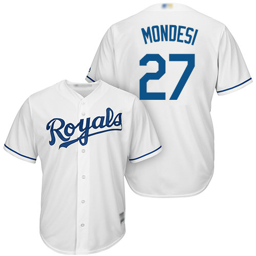 Royals #27 Raul Mondesi White Cool Base Stitched Youth Baseball Jersey