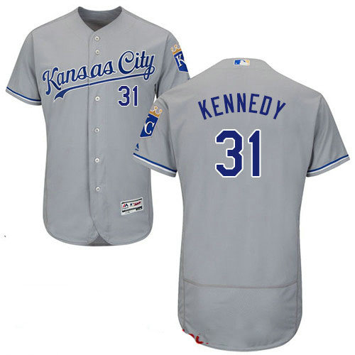 Royals #31 Ian Kennedy Grey Flexbase Authentic Collection Stitched Baseball Jersey