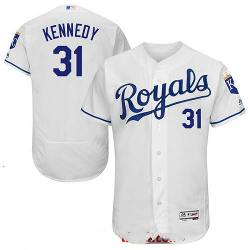 Royals #31 Ian Kennedy White Flexbase Authentic Collection Stitched Baseball Jersey