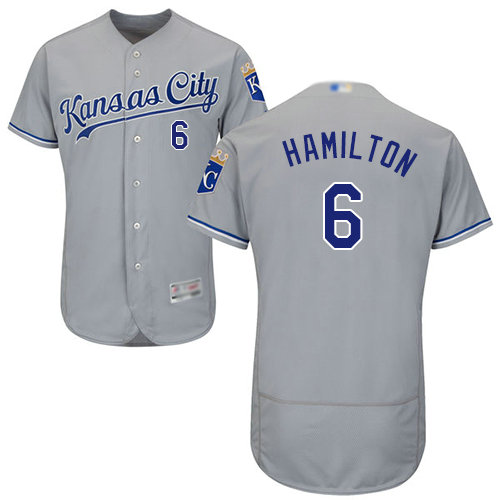 Royals #6 Billy Hamilton Grey Flexbase Authentic Collection Stitched Baseball Jersey