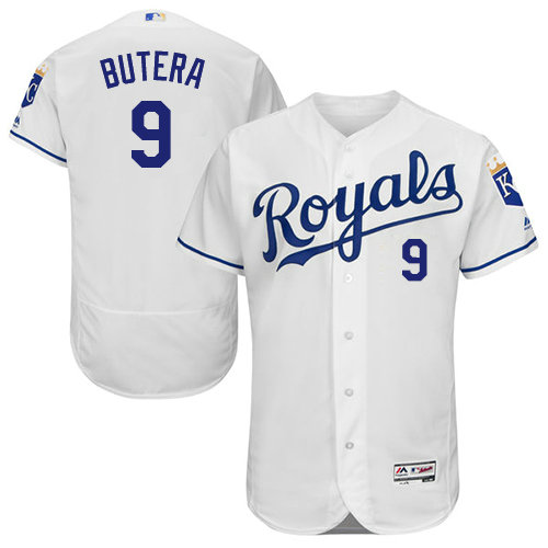 Royals #9 Drew Butera White Flexbase Authentic Collection Stitched Baseball Jersey