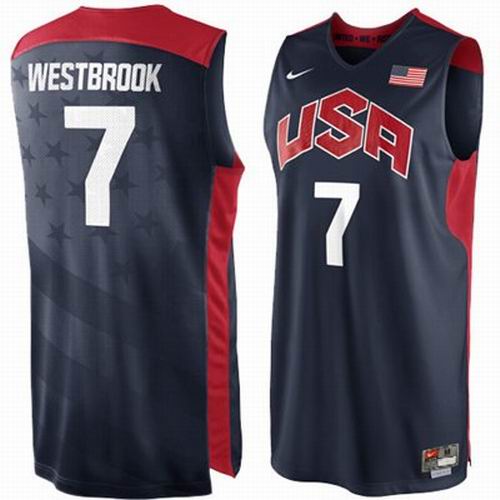 Russell Westbrook 2012 USA Basketball blue  Jersey