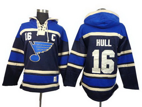ST.LOUIS BLUES #16 Brett Hull blue black hoody