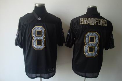 ST Louis Rams #8 Sam Bradford BLACK SIDELINE UNITED jersey