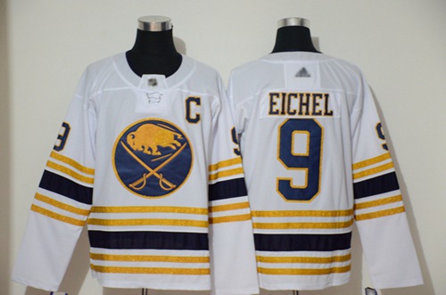 Sabres #9 Jack Eichel White 50th Season Authentic Stitched Hockey Jersey