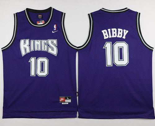 Sacramento Kings 10 Mike Bibby Purple Throwback NBA Jersey