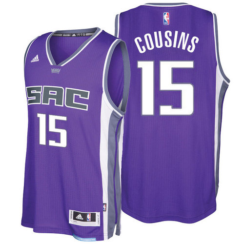 Sacramento Kings 15 DeMarcus Cousins 2016-17 Seasons Purple City Road New Swingman Jersey