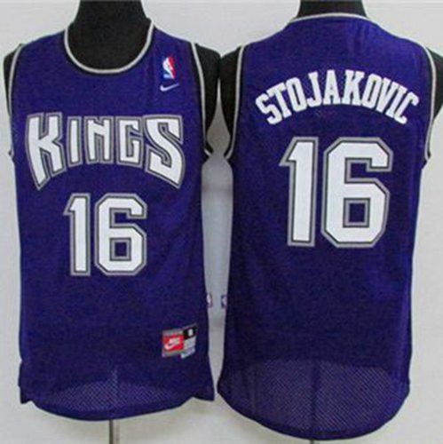 Sacramento Kings 16 Peja Stojakovic Purple Throwback NBA Jersey