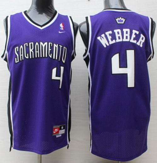 Sacramento Kings 4 Chris Webber Purple Throwback NBA Jersey