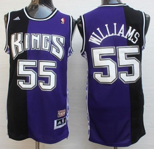 Sacramento Kings 55 Jason Williams Purple Black Throwback NBA Jersey