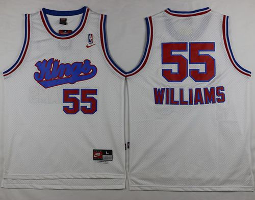 Sacramento Kings 55 Jason Williams White New Throwback NBA Jersey