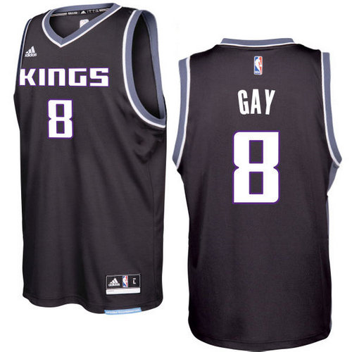 Sacramento Kings 8 Rudy Gay 2016-17 Seasons Black Alternate New Swingman Jersey