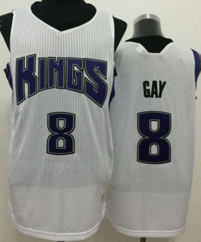 Sacramento Kings 8 Rudy Gay White Revolution 30 NBA Jersey