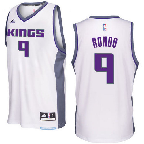 Sacramento Kings 9 Rajon Rondo 2016-17 Seasons White Home New Swingman Jersey