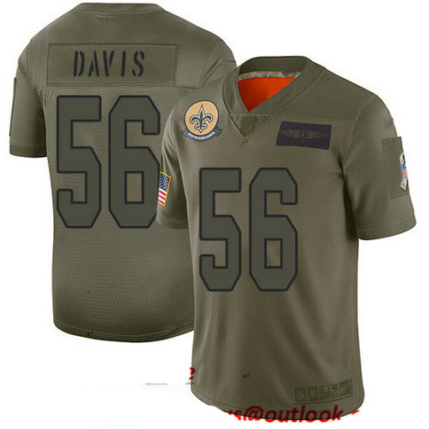 Saints #56 DeMario Davis Camo Men's Stitched Football Limited 2019 Salute To Service Jersey