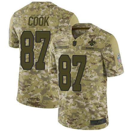 Saints #87 Jared Cook Camo Men's Stitched Football Limited 2018 Salute To Service Jersey