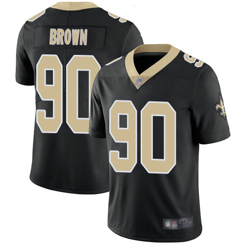 Saints #90 Malcom Brown Black Team Color Men's Stitched Football Vapor Untouchable Limited Jersey