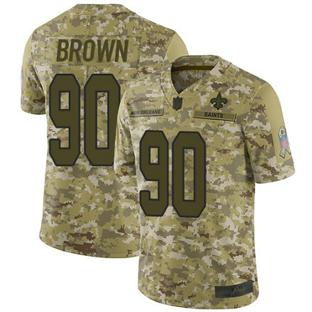 Saints #90 Malcom Brown Camo Men's Stitched Football Limited 2018 Salute To Service Jersey