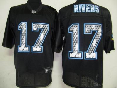 San Diego Charger #17 Philip Rivers Black United Sideline Jerseys