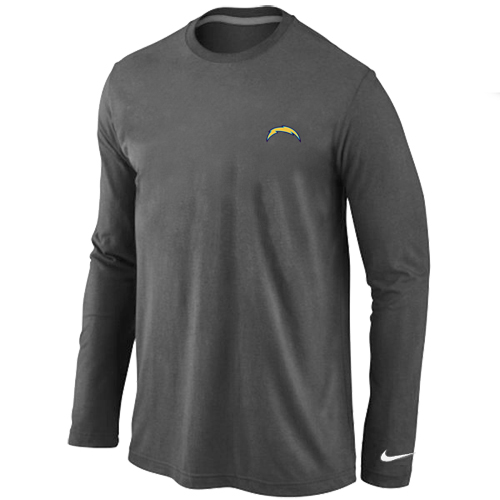 San Diego Charger Logo Long Sleeve T-Shirt D.Grey