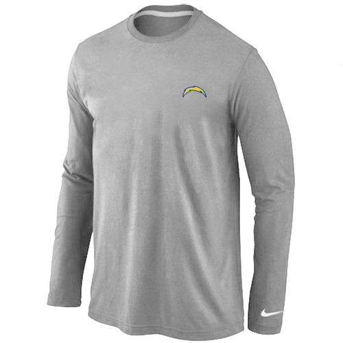 San Diego Charger Logo Long Sleeve T-Shirt Grey