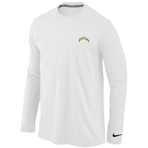 San Diego Charger Logo Long Sleeve T-Shirt White