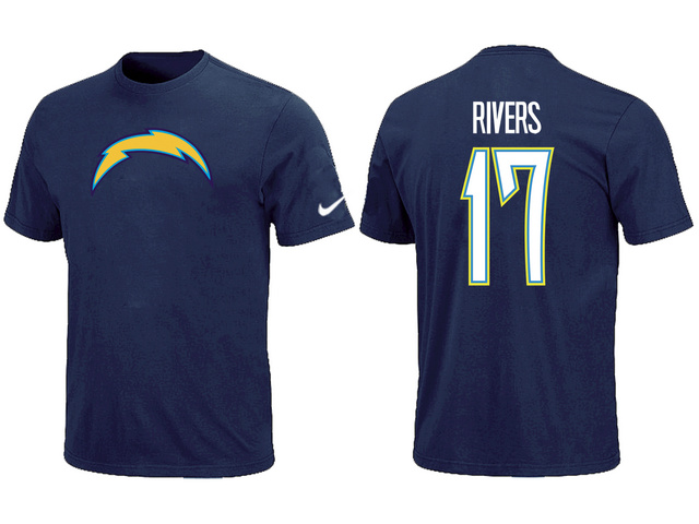 San Diego Chargers #17 Rivers blue T-Shirts