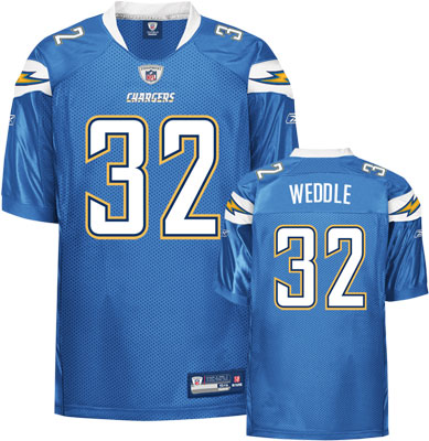 San Diego Chargers #32 Eric Weddle LT Blue Jersey