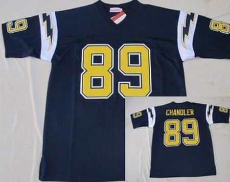 San Diego Chargers #89 Wes Chandler dk blue color throwback jerseys