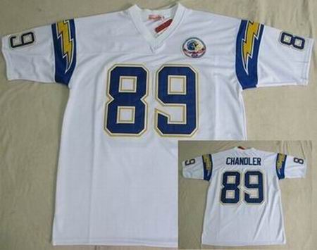 San Diego Chargers #89 Wes Chandler white color throwback jerseys