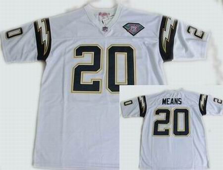 San Diego Chargers 20 Natrone Means White Throwback jersey