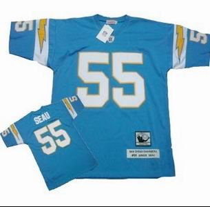 San Diego Chargers 55# Junior Seau L.T BLUE Throwback Jersey