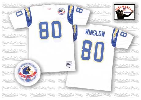 San Diego Chargers 80 Kellen Winslow white throwback jerseys