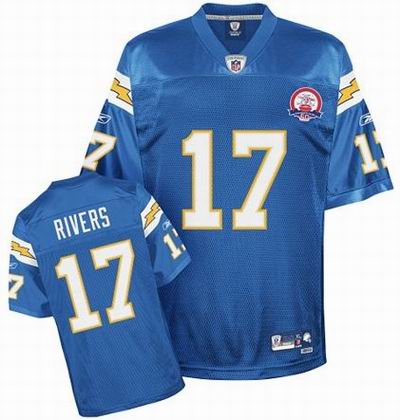 San Diego Chargers AFL 50th Anniversary #17 Philip Rivers Premier Team Color