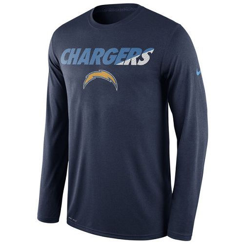 San Diego Chargers Nike Navy Legend Staff Practice Long Sleeves Performance T-Shirt