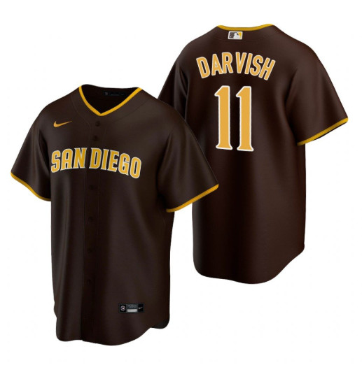 San Diego Padres #11 Yu Darvish Brown Trade Road Coolbase Jersey