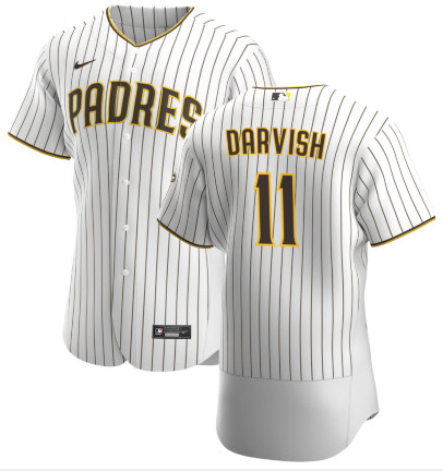 San Diego Padres #11 Yu Darvish White Home Flexbase Jersey