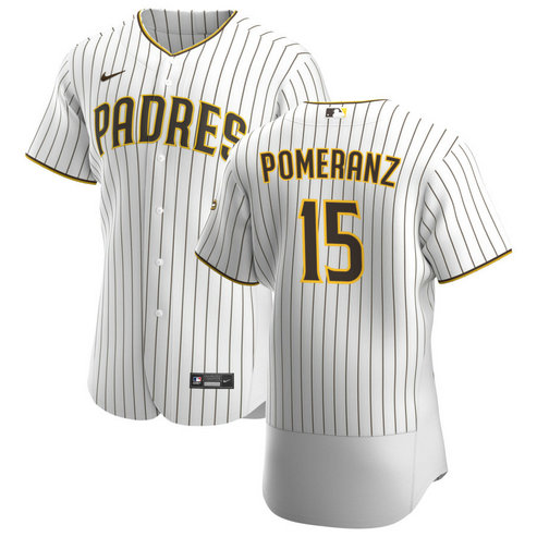 San Diego Padres #15 Drew Pomeranz Men's Nike White Brown Home 2020 Authentic Player Jersey