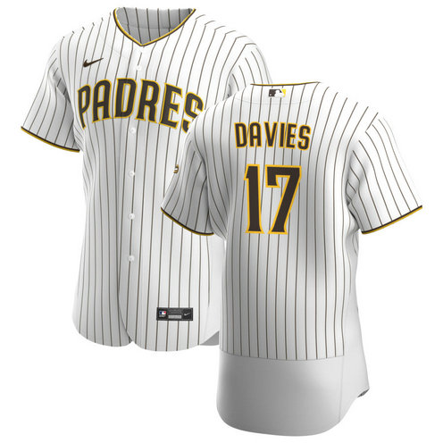 San Diego Padres #17 Zach Davies Men's Nike White Brown Home 2020 Authentic Player Jersey