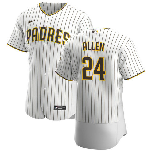 San Diego Padres #24 Greg Allen Men's Nike White Brown Home 2020 Authentic Player Jersey