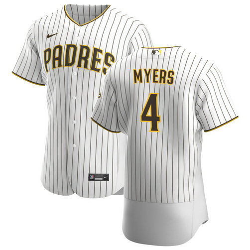San Diego Padres #4 Wil Myers Men's Nike White Brown Home 2020 Authentic Player Jersey