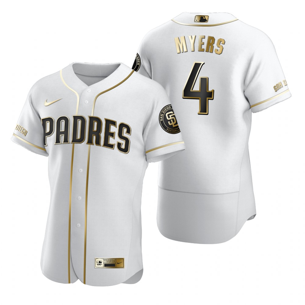 San Diego Padres #4 Wil Myers White Nike Men's Authentic Golden Edition MLB Jersey