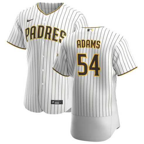 San Diego Padres #54 Austin Adams Men's Nike White Brown Home 2020 Authentic Player Jersey