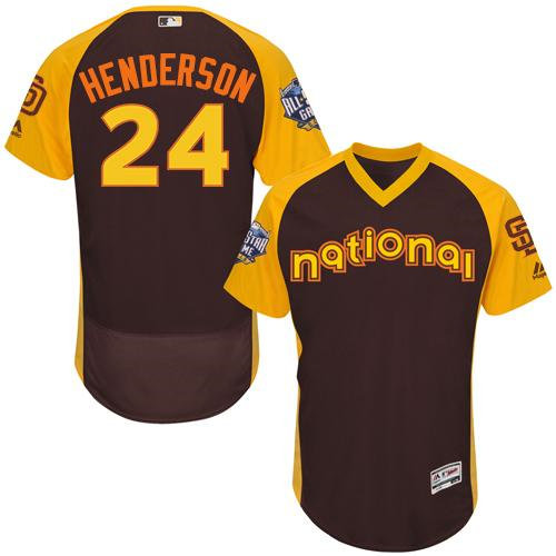 San Diego Padres 24 Rickey Henderson Brown Flexbase Authentic Collection 2016 All-Star National League Baseball Jersey