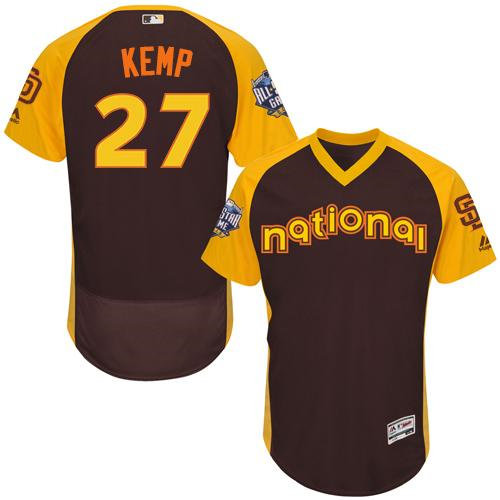 San Diego Padres 27 Matt Kemp Brown Flexbase Authentic Collection 2016 All-Star National League Baseball Jersey