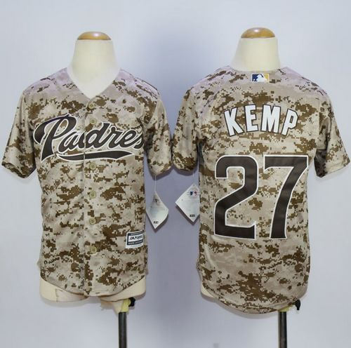 San Diego Padres 27 Matt Kemp Camo Alternate Kid MLB Jersey