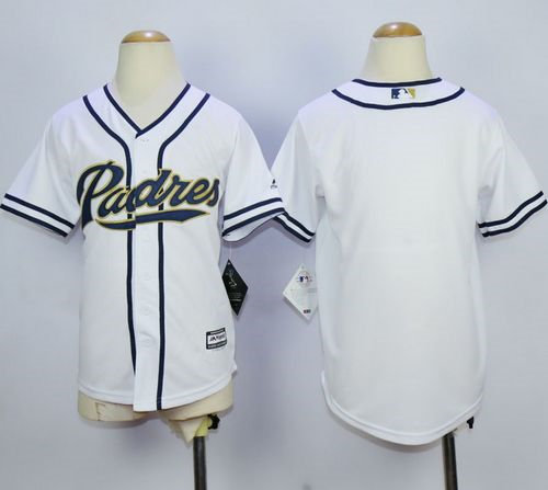 San Diego Padres Blank White Home Cool Base Kid MLB Jersey