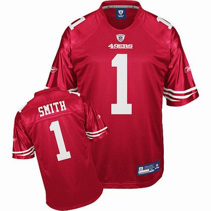 San Francisco 49ers #1 Troy Smith Team Color Jersey red