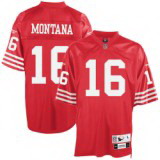 San Francisco 49ers #16 Joe Montana Red Throwback