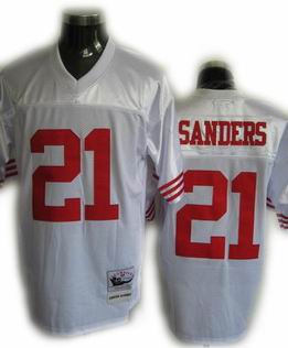 San Francisco 49ers #21 Deion Sanders Premier Throwback Color white Jersey